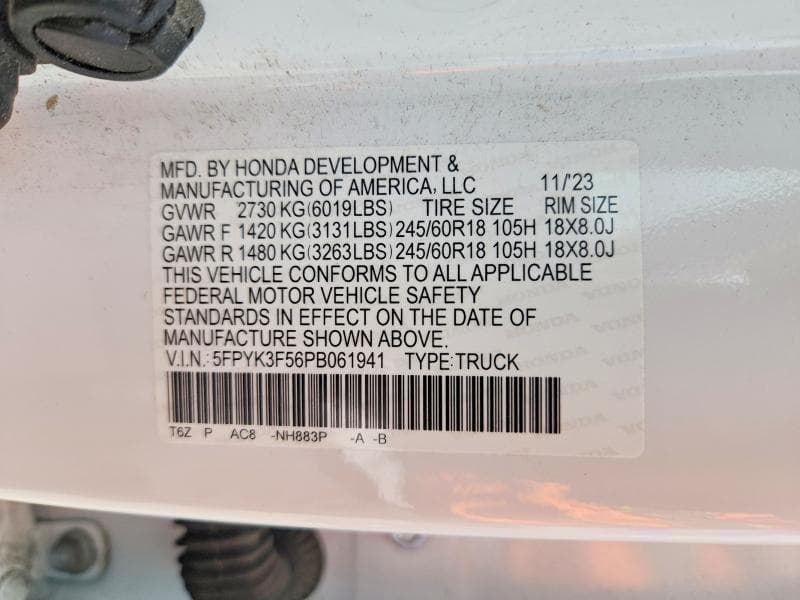 2023 HONDA RIDGELINE RTL RTL 13