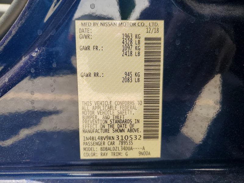 2019 NISSAN ALTIMA S 12