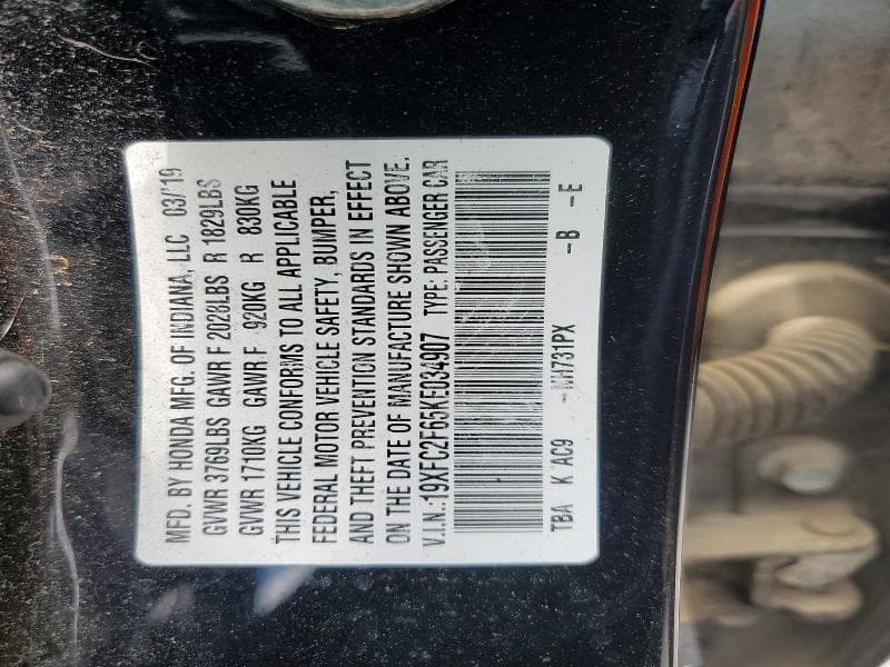 2019 HONDA CIVIC 12
