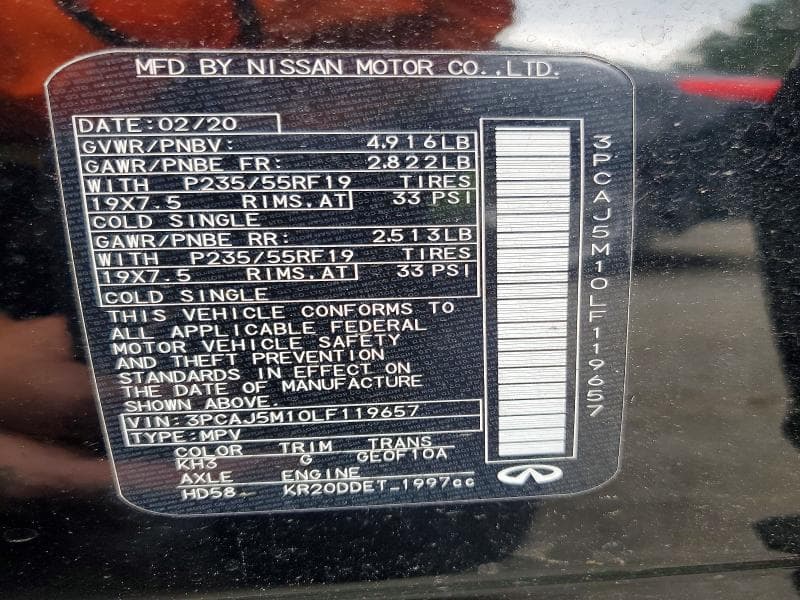 2020 INFINITI QX50 LUXE 12