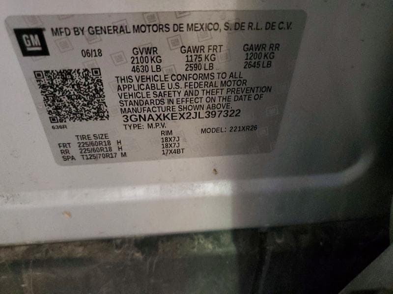 2018 CHEVROLET EQUINOX LT LT 13