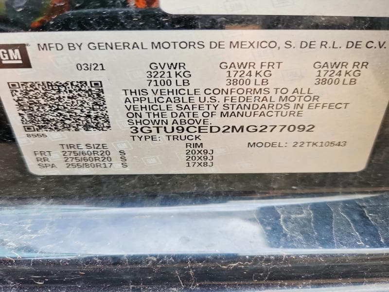 2021 GMC SIERRA K1500 ELEVATION 12