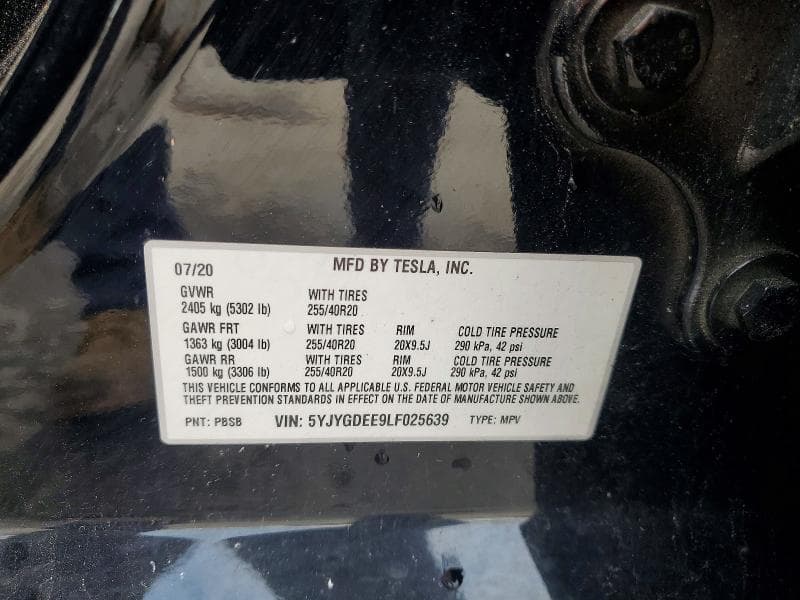 2020 TESLA MODEL Y 13