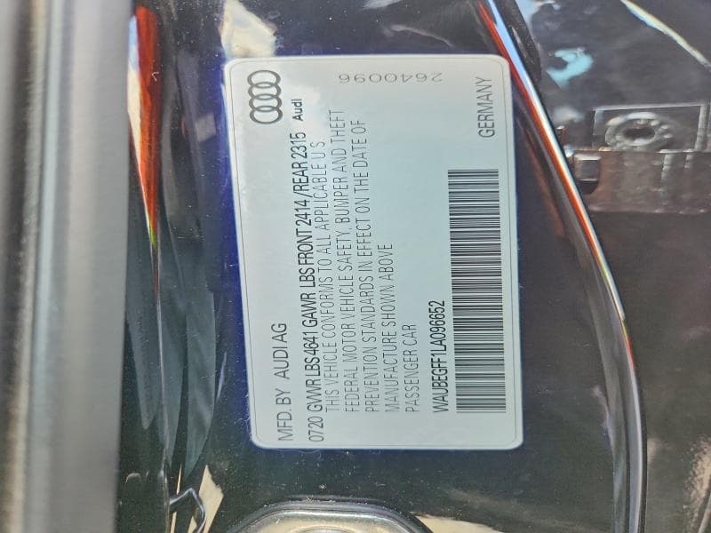 2020 AUDI A3 S-LINE PREMIUM S-LINE PREMIUM 12