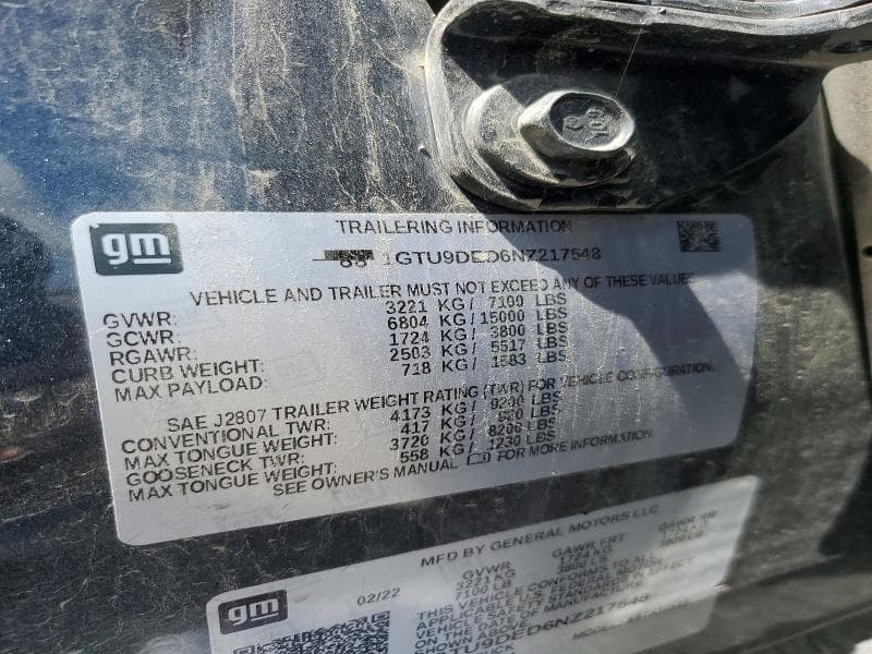2022 GMC SIERRA LIMITED K1500 SLT K1500 SLT 12