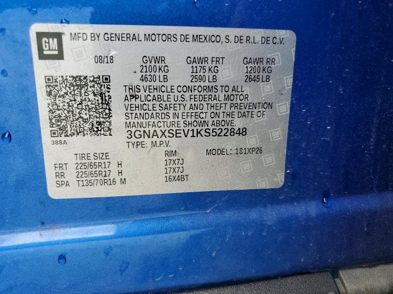 2019 CHEVROLET EQUINOX LS 12