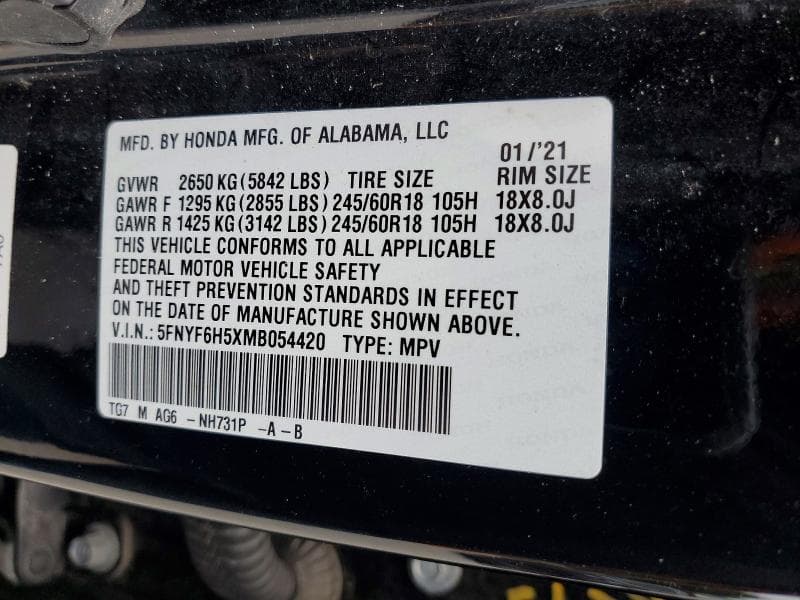 2021 HONDA PILOT EXL 13