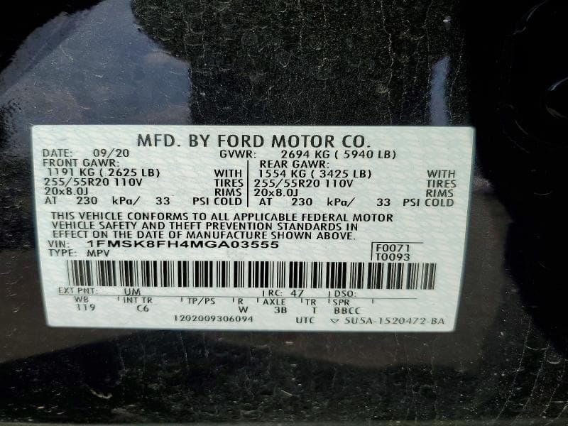 2021 FORD EXPLORER LIMITED LIMITED 13