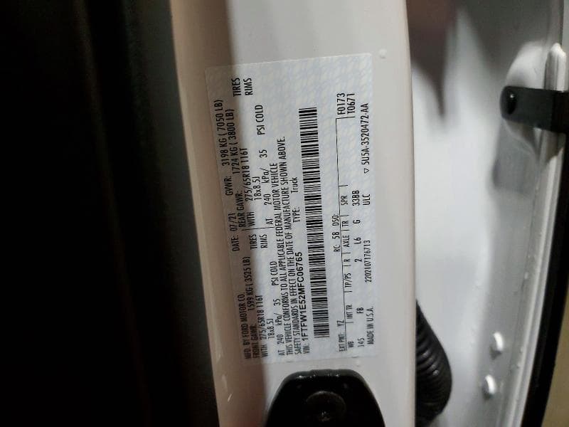 2021 FORD F150 SUPERCREW SUPERCREW 12