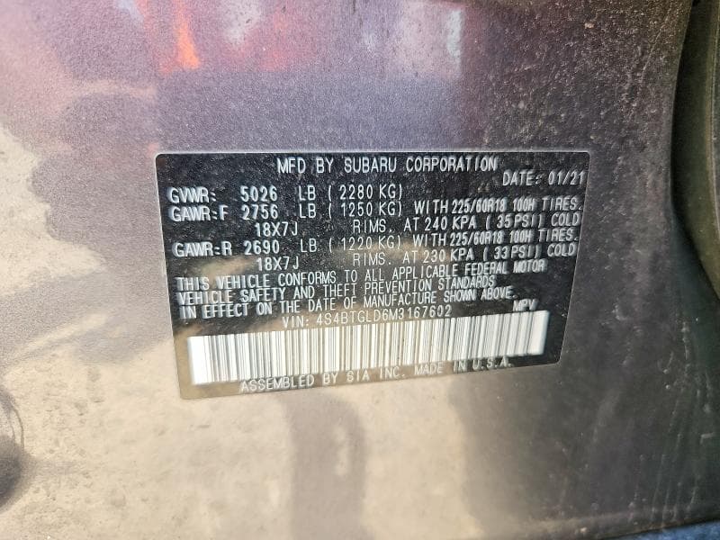 2021 SUBARU OUTBACK ONYX EDITION XT 12