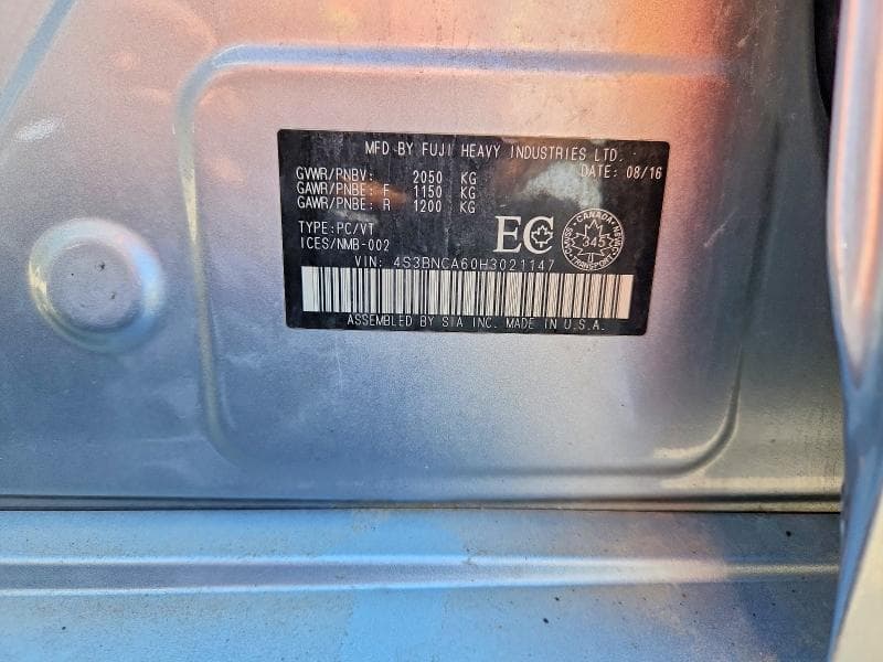 2017 SUBARU LEGACY 2.5I 2.5I 12
