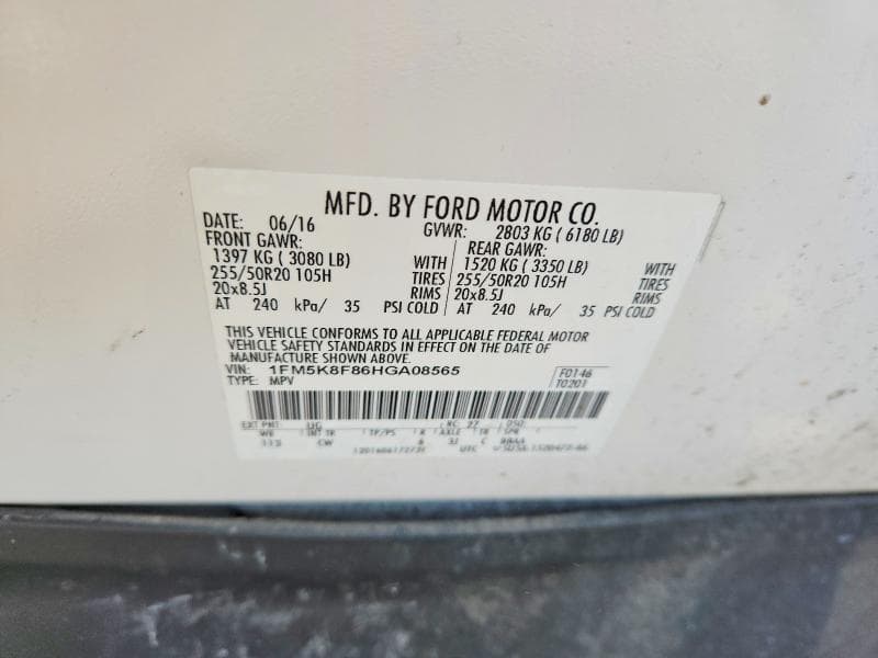 2017 FORD EXPLORER LIMITED LIMITED 13