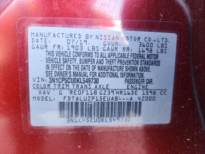 2019 NISSAN KICKS SR SR 13