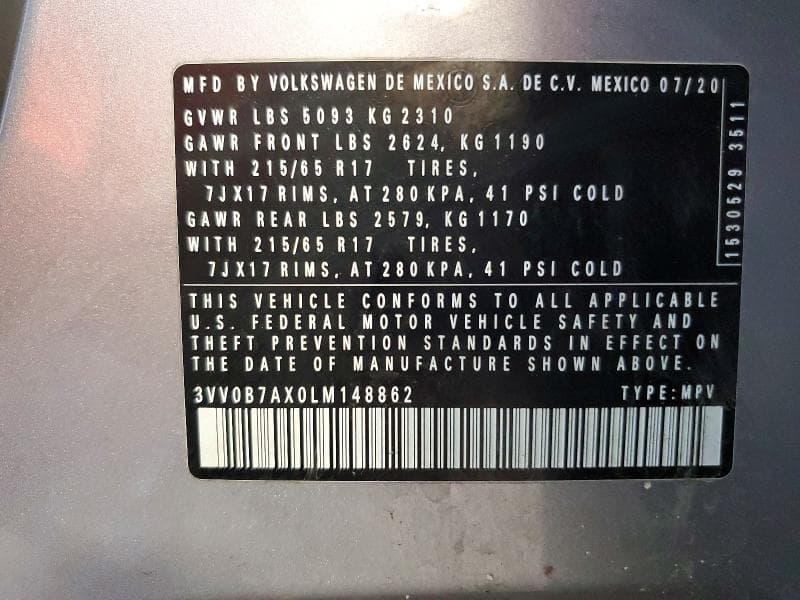 2020 VOLKSWAGEN TIGUAN S 13