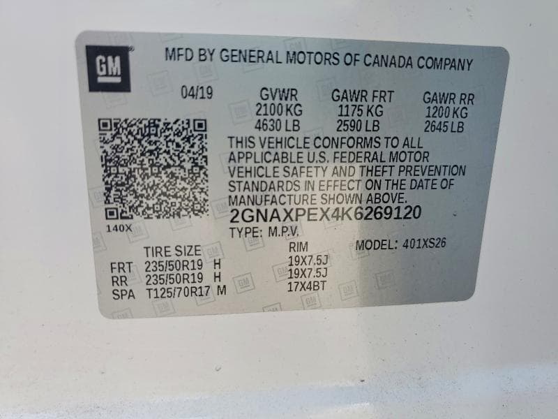 2019 CHEVROLET EQUINOX PREMIER 13