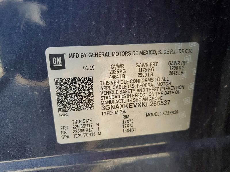2019 CHEVROLET EQUINOX LT 13