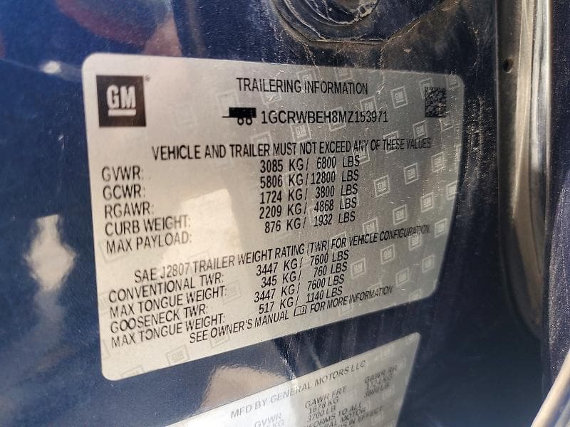 2021 CHEVROLET SILVERADO C1500 CUSTOM C1500 CUSTOM 12