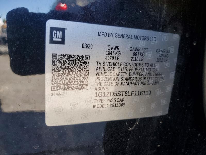 2020 CHEVROLET MALIBU LT 12