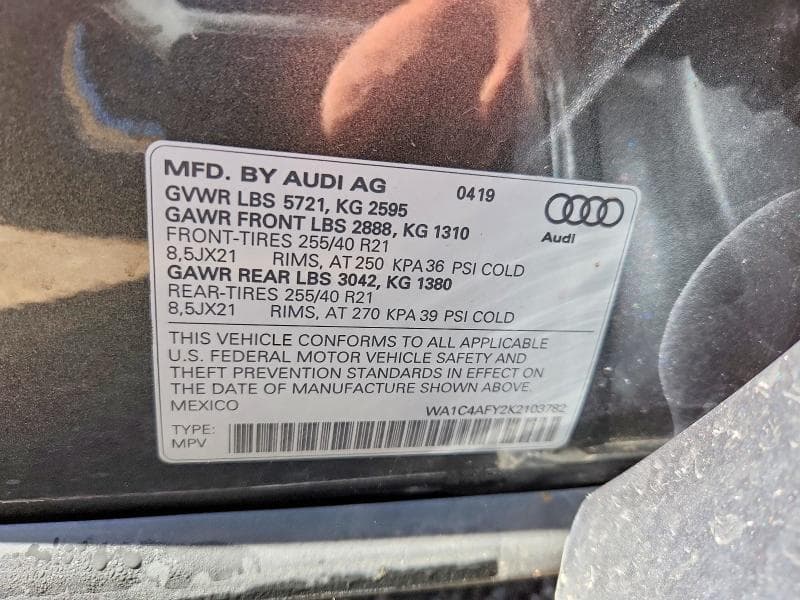 2019 AUDI SQ5 PRESTIGE PRESTIGE 13