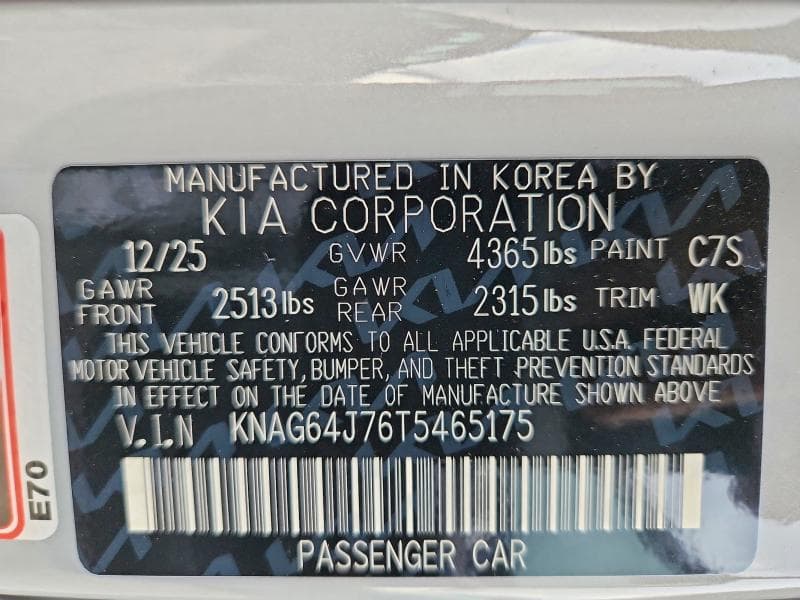 2026 KIA K5 GT LINE GT LINE 12