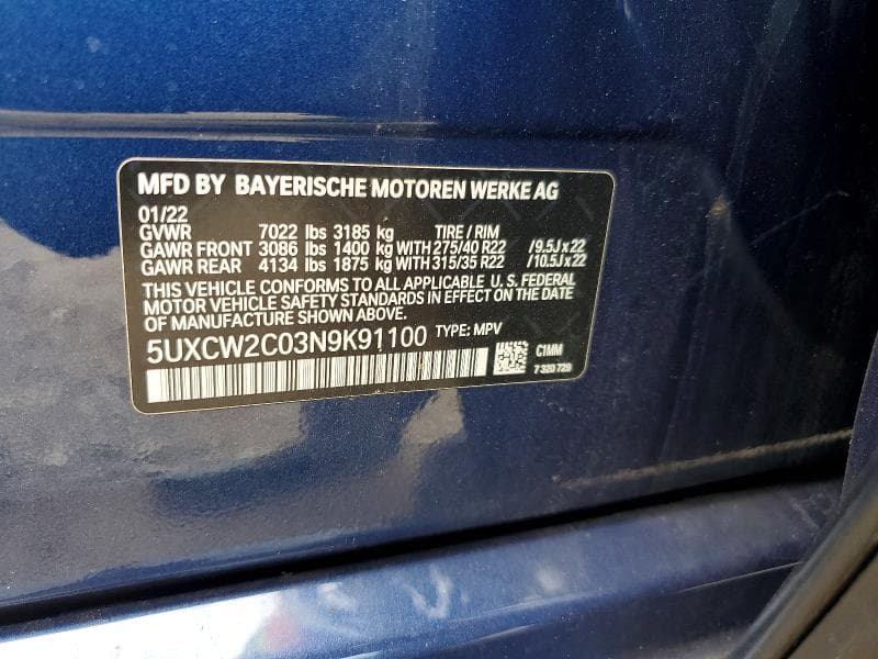 2022 BMW X7 XDRIVE40I 13