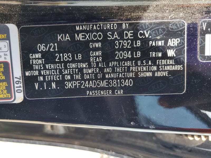 2021 KIA FORTE LXS 14