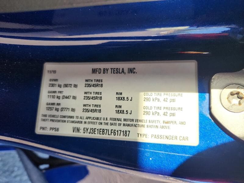 2020 TESLA MODEL 3 12