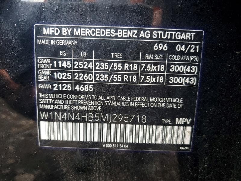 2021 MERCEDES-BENZ GLA 250 4MATIC 250 4MATIC 12