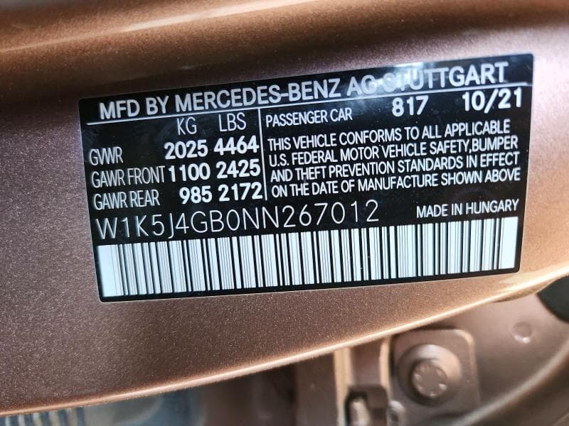 2022 MERCEDES-BENZ CLA 250 12