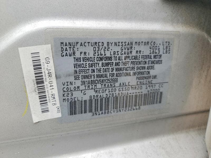 2022 NISSAN SENTRA SV 13