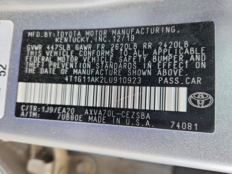 2020 TOYOTA CAMRY SE SE 12