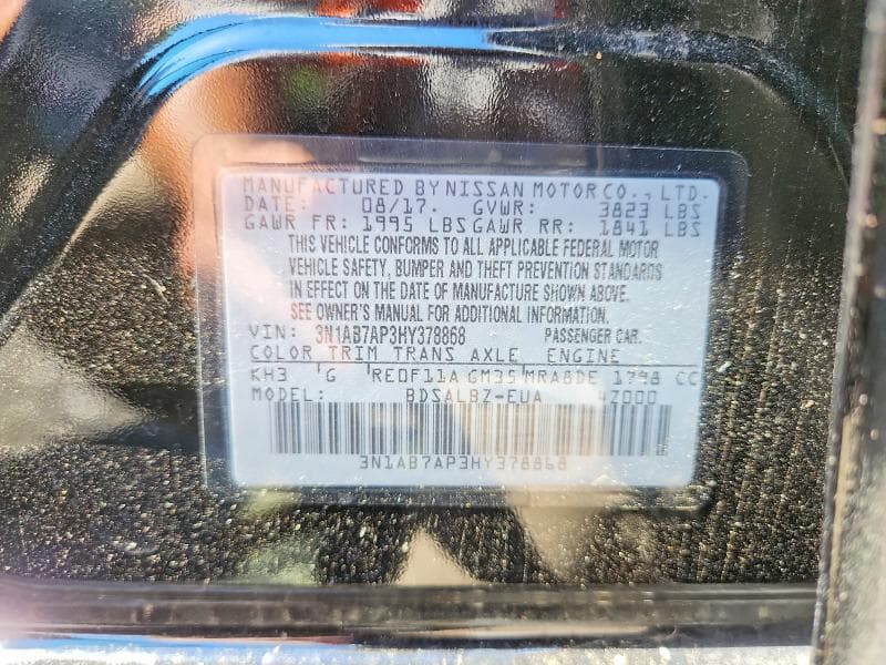 2017 NISSAN SENTRA S S 12