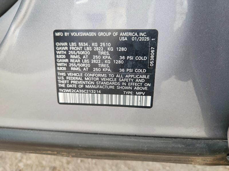 2025 VOLKSWAGEN ATLAS CROSS SPORT SE 13