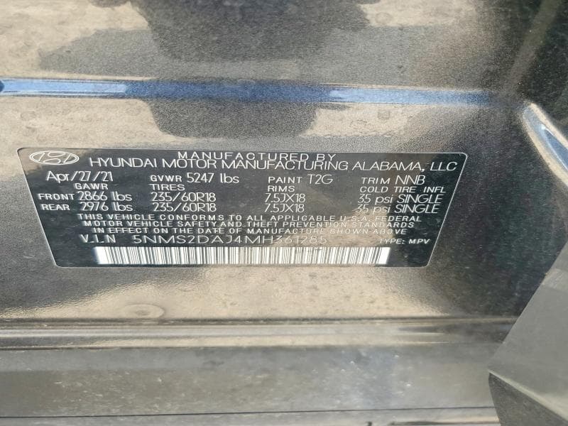 2021 HYUNDAI SANTA FE SEL 13