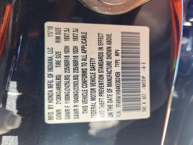 2019 HONDA CR-V EXL EXL 14