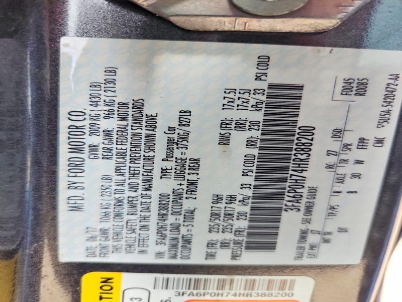 2017 FORD FUSION SE SE 12