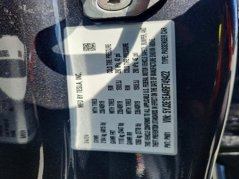 2024 TESLA MODEL 3 14