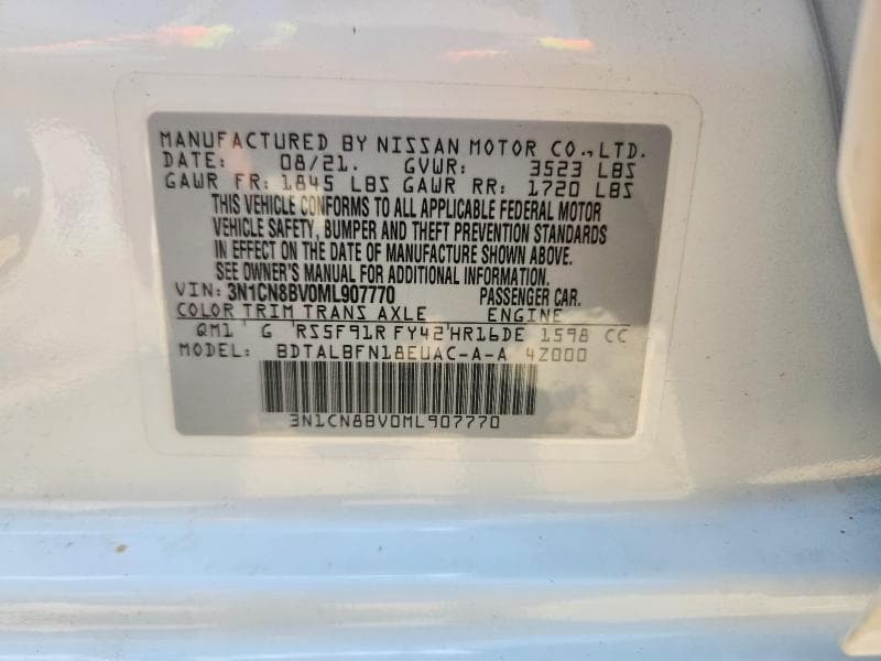2021 NISSAN VERSA S S 13
