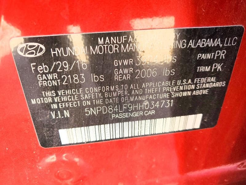 2017 HYUNDAI ELANTRA SE SE 12