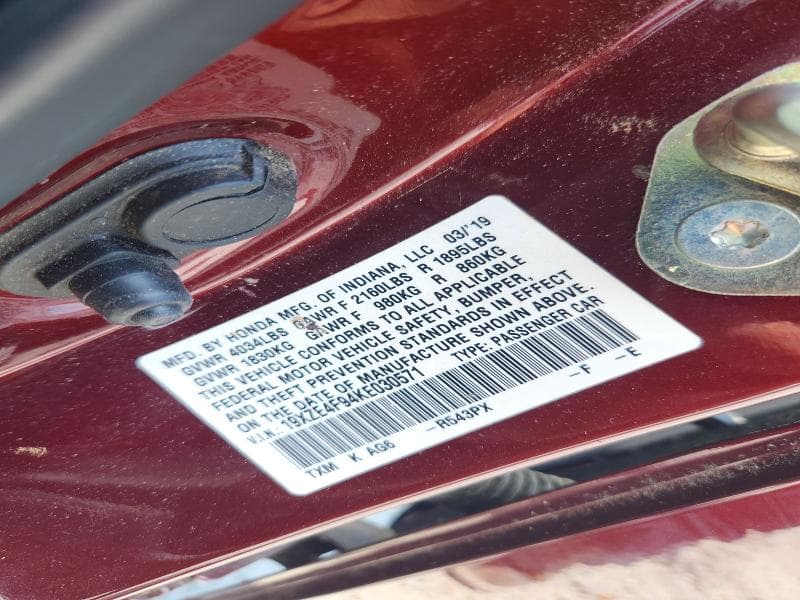 2019 HONDA INSIGHT TOURING 12