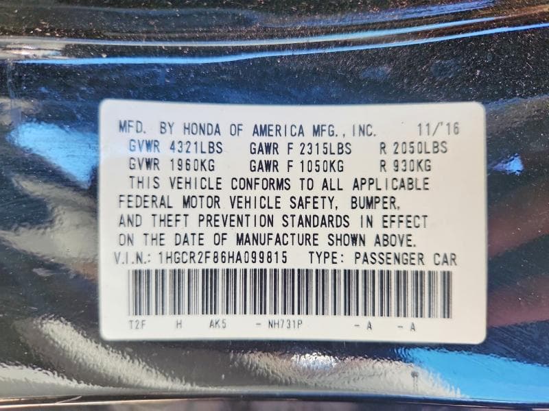 2017 HONDA ACCORD EXL EXL 13