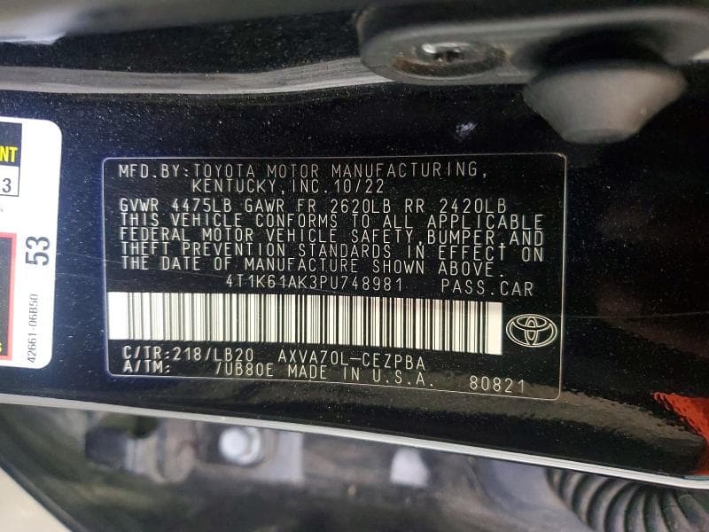 2023 TOYOTA CAMRY XSE XSE 12