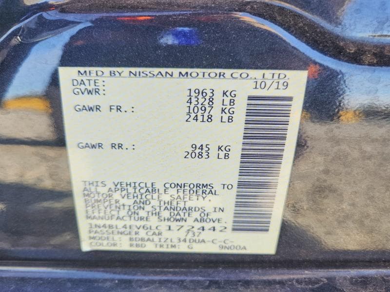 2020 NISSAN ALTIMA SL 13
