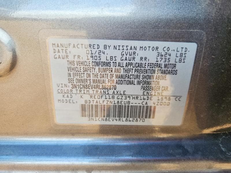 2024 NISSAN VERSA SV SV 12