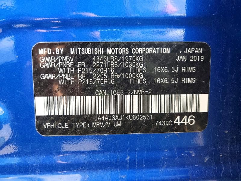 2019 MITSUBISHI RVR SE 13