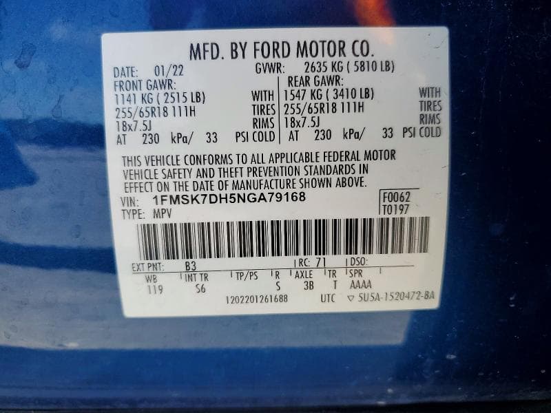 2022 FORD EXPLORER XLT XLT 14