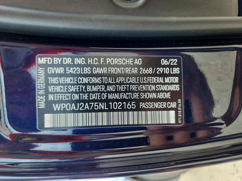 2022 PORSCHE PANAMERA BASE 12