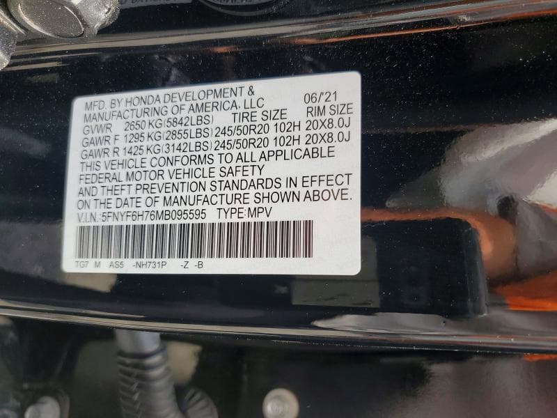 2021 HONDA PILOT BLACK 13
