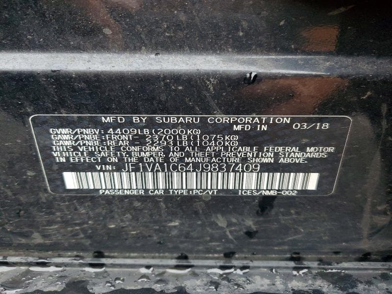 2018 SUBARU WRX PREMIUM 12