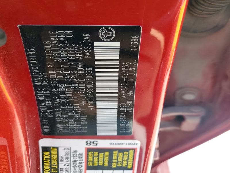 2022 TOYOTA CAMRY XSE XSE 12